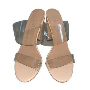 ‎Only Maker clear double strap sandal heels 8.5